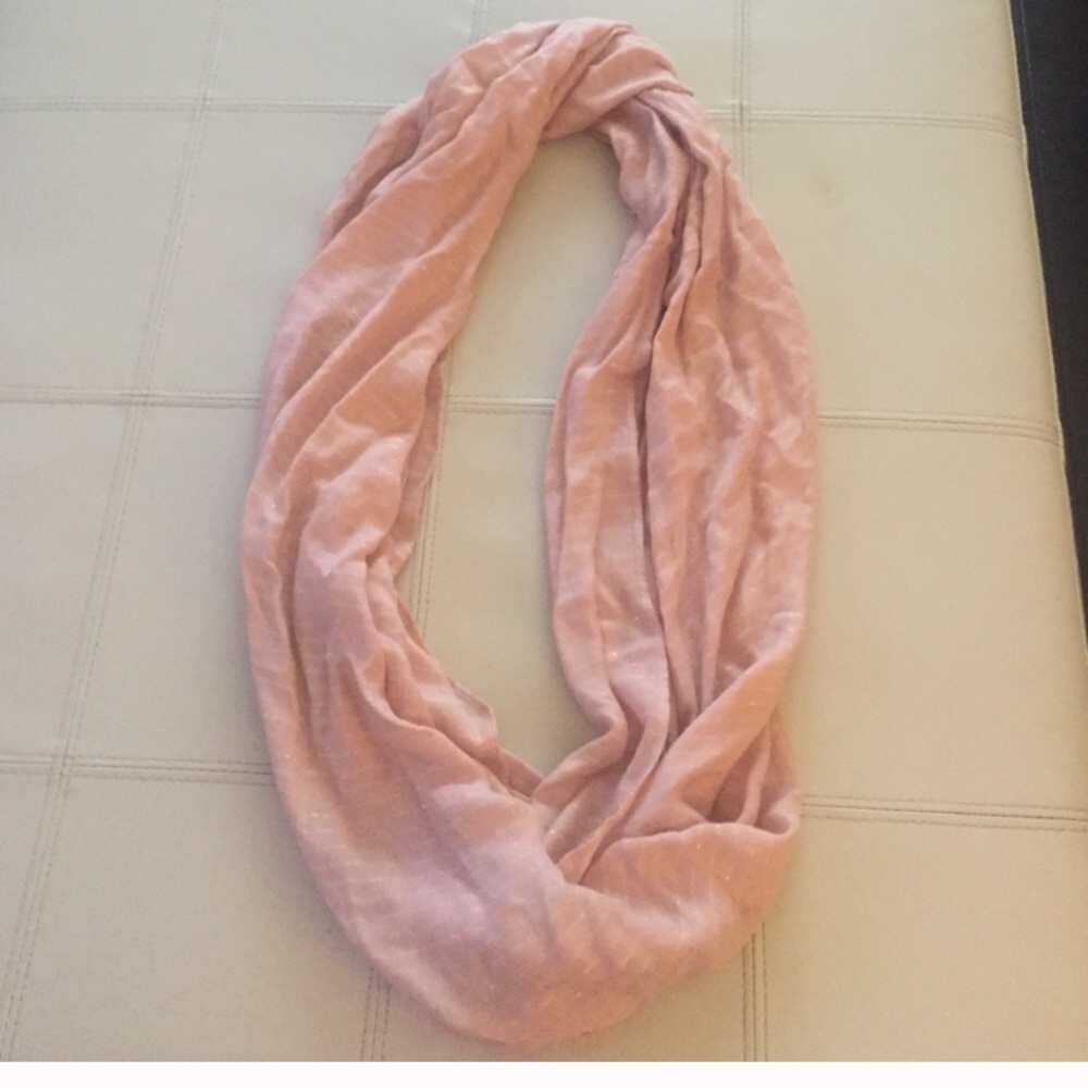 Pink infinity scarf with sparkled lines